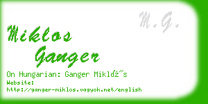 miklos ganger business card